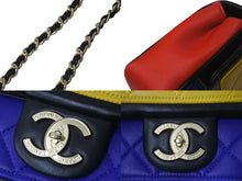 Load image into Gallery viewer, 極美品 CHANEL シャネル マトラッセ チェーンショルダーバッグ 18番台 トリコロールカラー モンドリアン レザー 中古 4b001310