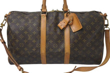 画像をギャラリービューアに読み込む, LOUIS VUITTON ルイヴィトン モノグラム キーポル45 ボストンバッグ M41428 PVC ヌメ革 ブラウン ゴールド金具 美品 中古 4b001313