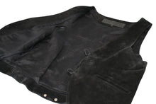 Load image into Gallery viewer, CHROME HEARTS クロムハーツ 2B SUEDE VEST スエードレザー ベスト サイズS クロスボールボタン ブラック 美品 中古 4b013149