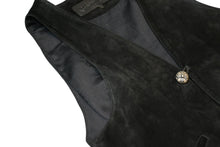 Load image into Gallery viewer, CHROME HEARTS クロムハーツ 2B SUEDE VEST スエードレザー ベスト サイズS クロスボールボタン ブラック 美品 中古 4b013149
