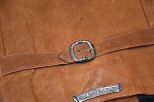 CHROME HEARTS クロムハーツ 8B L LNG BCK レザーベスト サイズS フローラルボタン ブラウン 美品 中古 4b013151