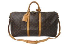 画像をギャラリービューアに読み込む, LOUIS VUITTON ルイヴィトン キーポル55 ボストンバッグ M41424 モノグラム PVCコーティングキャンバス ヌメ革 ブラウン 美品 中古 4b001314