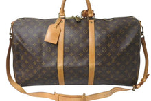 画像をギャラリービューアに読み込む, LOUIS VUITTON ルイヴィトン キーポル55 ボストンバッグ M41424 モノグラム PVCコーティングキャンバス ヌメ革 ブラウン 美品 中古 4b001314