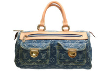 Load image into Gallery viewer, 極美品 LOUISVUITTON ルイヴィトン ネオスピーディ ハンドバッグ M95019 モノグラム デニム インディゴブルー ゴールド金具 中古 4b013168