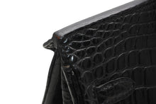 Load image into Gallery viewer, HERMES エルメス ハンドバッグ □N刻印 バーキン25 ニロティカスマット ブラック シルバー金具 美品 中古4b013171