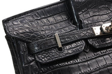 Load image into Gallery viewer, HERMES エルメス ハンドバッグ □N刻印 バーキン25 ニロティカスマット ブラック シルバー金具 美品 中古4b013171