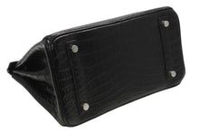 Load image into Gallery viewer, HERMES エルメス ハンドバッグ □N刻印 バーキン25 ニロティカスマット ブラック シルバー金具 美品 中古4b013171