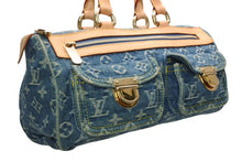 Load image into Gallery viewer, 極美品 LOUISVUITTON ルイヴィトン ネオスピーディ ハンドバッグ M95019 モノグラム デニム インディゴブルー ゴールド金具 中古 4b013168