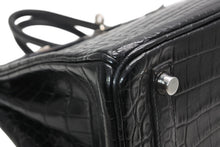 Load image into Gallery viewer, HERMES エルメス ハンドバッグ □N刻印 バーキン25 ニロティカスマット ブラック シルバー金具 美品 中古4b013171