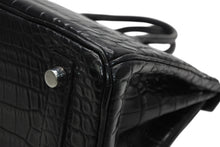 Load image into Gallery viewer, HERMES エルメス ハンドバッグ □N刻印 バーキン25 ニロティカスマット ブラック シルバー金具 美品 中古4b013171