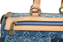 Load image into Gallery viewer, 極美品 LOUISVUITTON ルイヴィトン ネオスピーディ ハンドバッグ M95019 モノグラム デニム インディゴブルー ゴールド金具 中古 4b013168