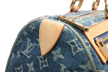 Load image into Gallery viewer, 極美品 LOUISVUITTON ルイヴィトン ネオスピーディ ハンドバッグ M95019 モノグラム デニム インディゴブルー ゴールド金具 中古 4b013168