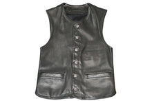 Load image into Gallery viewer, 極美品 CHROME HEARTS クロムハーツ 8B L LNG BCK 8クロスボールボタン レザーベスト サイズS ブラック 中古 4b013150