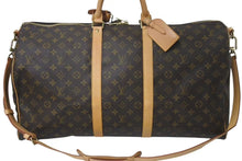 画像をギャラリービューアに読み込む, LOUIS VUITTON ルイヴィトン キーポル55 ボストンバッグ M41424 モノグラム PVCコーティングキャンバス ヌメ革 ブラウン 美品 中古 4b001316