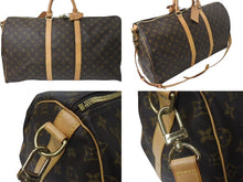 画像をギャラリービューアに読み込む, LOUIS VUITTON ルイヴィトン キーポル55 ボストンバッグ M41424 モノグラム PVCコーティングキャンバス ヌメ革 ブラウン 美品 中古 4b001316