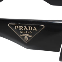 Load image into Gallery viewer, PRADA プラダ サングラス SPR 13Z キャットアイ型 セルフレーム フルリム トライアングルロゴ メタルロゴ アイウェア 1AB-5S0 美品 中古 4b013161