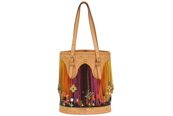 新品同様 LOUIS VUITTON ルイヴィトン フラーンジュ バケット ハンドバッグ M40110 モノグラム マルチカラー 中古 4b013166