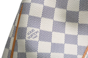 極美品 LOUIS VUITTON ルイヴィトン ガリエラPM ダミエ アズール ハンドバッグ ホワイト N55215 PVC レザー 中古 4b011554