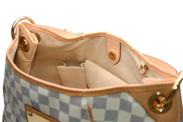 極美品 LOUIS VUITTON ルイヴィトン ガリエラPM ダミエ アズール ハンドバッグ ホワイト N55215 PVC レザー 中古 4b011554