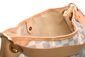 極美品 LOUIS VUITTON ルイヴィトン ガリエラPM ダミエ アズール ハンドバッグ ホワイト N55215 PVC レザー 中古 4b011554