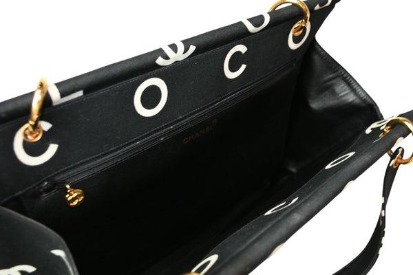 極美品 CHANEL シャネル ハンドバッグ キルティング ハンドバック 1996年製 ブラック ホワイト コットンキャンバス ゴールド金具 中古 4b013006