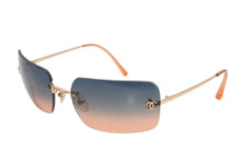 Load image into Gallery viewer, 極美品 CHANEL シャネル リムレス サングラス アイウェア 4017 c.125/78 サイズ62□17 120 ココマーク オレンジ 中古 4b013198