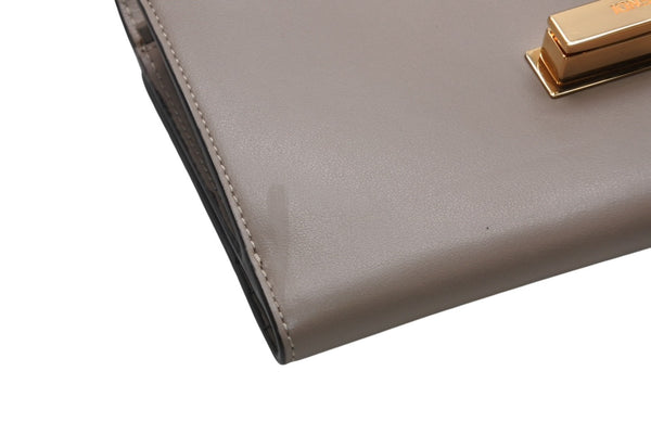FENDI フェンディ ピーカブー コンチネンタル 長財布 8M0308 レザー グレージュ べっ甲カラー 美品 中古 4b013236