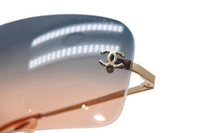 Load image into Gallery viewer, 極美品 CHANEL シャネル リムレス サングラス アイウェア 4017 c.125/78 サイズ62□17 120 ココマーク オレンジ 中古 4b013198