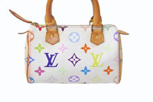 Load image into Gallery viewer, LOUIS VUITTON ルイヴィトン モノグラム マルチカラー ミニスピーディ ハンドバッグ M92645 PVC ヌメ革 ホワイト 村上隆 良品 中古 4b001320