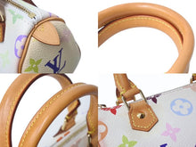 Load image into Gallery viewer, LOUIS VUITTON ルイヴィトン モノグラム マルチカラー ミニスピーディ ハンドバッグ M92645 PVC ヌメ革 ホワイト 村上隆 良品 中古 4b001320