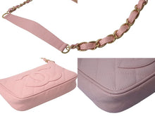 Load image into Gallery viewer, 新品同様 CHANEL シャネル 月見型 ワンショルダーバッグ ポーチ キャビアスキン 9番台 ピンク 中古 4b001321