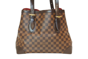 LOUIS VUITTON ルイヴィトン ハムステッドMM トートバッグ N51204 ダミエ エベヌ ブラウン PVC ダミエキャンバス 美品 中古 4b013231
