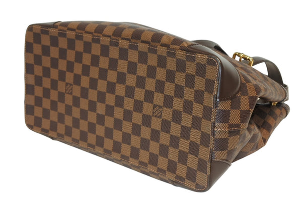 LOUIS VUITTON ルイヴィトン ハムステッドMM トートバッグ N51204 ダミエ エベヌ ブラウン PVC ダミエキャンバス 美品 中古 4b013231