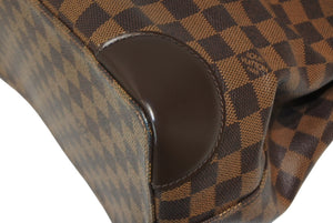 LOUIS VUITTON ルイヴィトン ハムステッドMM トートバッグ N51204 ダミエ エベヌ ブラウン PVC ダミエキャンバス 美品 中古 4b013231