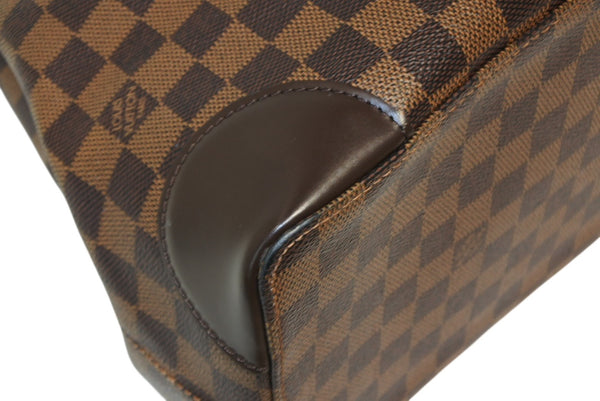 LOUIS VUITTON ルイヴィトン ハムステッドMM トートバッグ N51204 ダミエ エベヌ ブラウン PVC ダミエキャンバス 美品 中古 4b013231