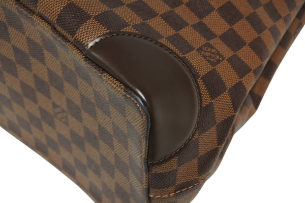 LOUIS VUITTON ルイヴィトン ハムステッドMM トートバッグ N51204 ダミエ エベヌ ブラウン PVC ダミエキャンバス 美品 中古 4b013231