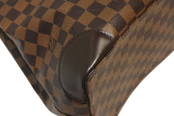 LOUIS VUITTON ルイヴィトン ハムステッドMM トートバッグ N51204 ダミエ エベヌ ブラウン PVC ダミエキャンバス 美品 中古 4b013231