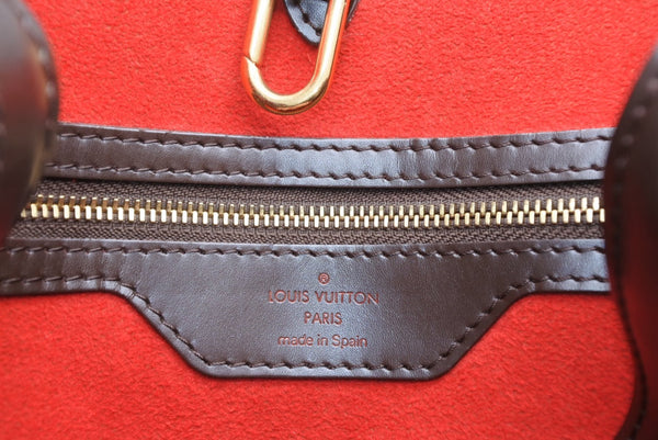 LOUIS VUITTON ルイヴィトン ハムステッドMM トートバッグ N51204 ダミエ エベヌ ブラウン PVC ダミエキャンバス 美品 中古 4b013231