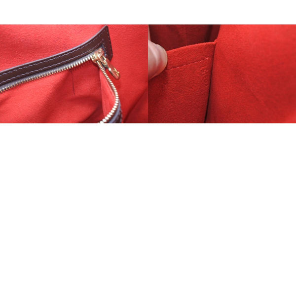 LOUIS VUITTON ルイヴィトン ハムステッドMM トートバッグ N51204 ダミエ エベヌ ブラウン PVC ダミエキャンバス 美品 中古 4b013231