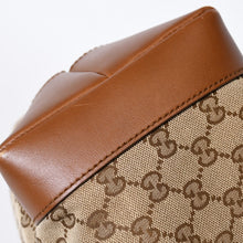 Load image into Gallery viewer, GUCCI グッチ シェリーライン GGキャンバス トートバッグ 308928 ベージュ ブラウン キャンバス レザー シルバー金具 美品 中古 4b013225