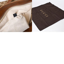 Load image into Gallery viewer, GUCCI グッチ シェリーライン GGキャンバス トートバッグ 308928 ベージュ ブラウン キャンバス レザー シルバー金具 美品 中古 4b013225