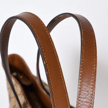 Load image into Gallery viewer, GUCCI グッチ シェリーライン GGキャンバス トートバッグ 308928 ベージュ ブラウン キャンバス レザー シルバー金具 美品 中古 4b013225
