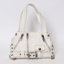 Load image into Gallery viewer, CHROME HEARTS クロムハーツJJ DEAN SMALL JJディーン スモール ハンドバッグ レザーライダース シルバ−925 ホワイト 美品 中古 4b013482