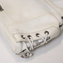 Load image into Gallery viewer, CHROME HEARTS クロムハーツJJ DEAN SMALL JJディーン スモール ハンドバッグ レザーライダース シルバ−925 ホワイト 美品 中古 4b013482