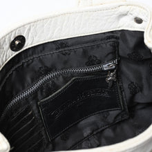 Load image into Gallery viewer, CHROME HEARTS クロムハーツJJ DEAN SMALL JJディーン スモール ハンドバッグ レザーライダース シルバ−925 ホワイト 美品 中古 4b013482
