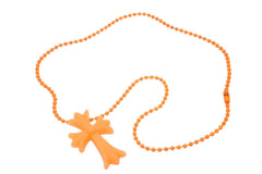 極美品 CHROME HEARTS クロムハーツ ラバースモール CHクロス シリコン ネックレス ラバー オレンジ ボールチェーン 2019 中古 4b013250