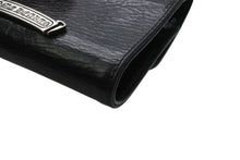 Load image into Gallery viewer, 極美品 CHROME HEARTS クロムハーツ WAVE MINI ウェーブミニウォレット ダガージップ クロスボールボタン ブラック シルバー925 中古 4b013252