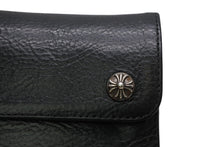 Load image into Gallery viewer, 極美品 CHROME HEARTS クロムハーツ WAVE MINI ウェーブミニウォレット ダガージップ クロスボールボタン ブラック シルバー925 中古 4b013252