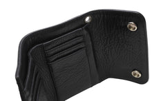 Load image into Gallery viewer, 極美品 CHROME HEARTS クロムハーツ WAVE MINI ウェーブミニウォレット ダガージップ クロスボールボタン ブラック シルバー925 中古 4b013252