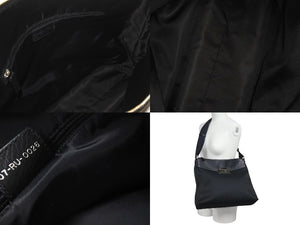 Very Good Condition Christian Dior Street Chic Oblique Shoulder Bag Black Navy Silver Hardware Logo Good Condition Used 4b001326